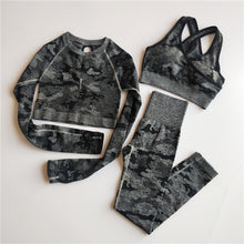 Load image into Gallery viewer, 3PCS Camo Seamless Yoga Set